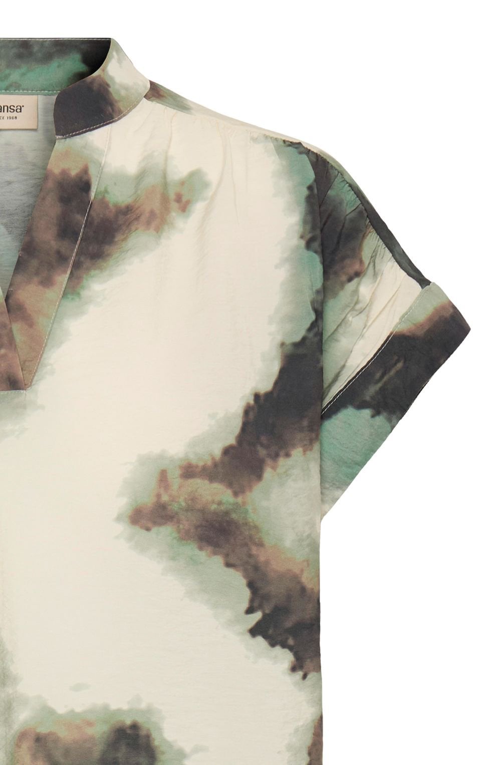 Marble Creme De Menthe Silk Touch Blouse