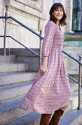 Maroon Tiny Petal Flowy Dress