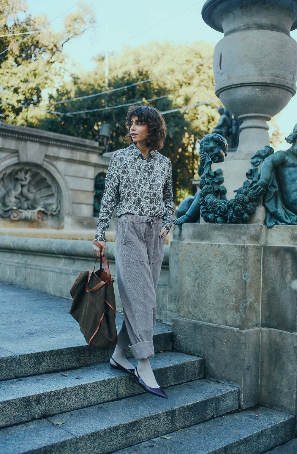 Moon Rock Corduroy Straight Leg Trousers