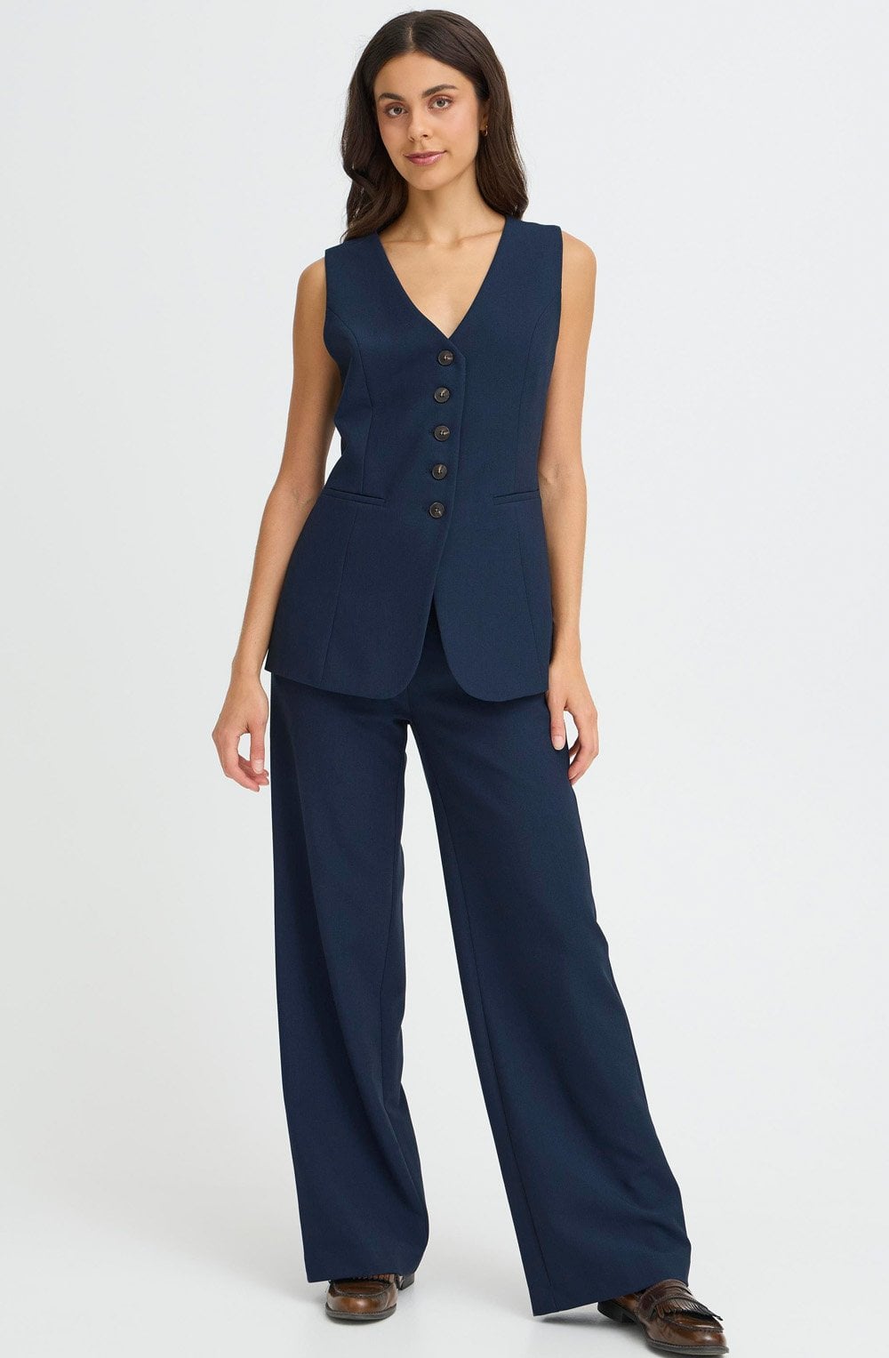 Navy Blazer Abigail Longline Waistcoat