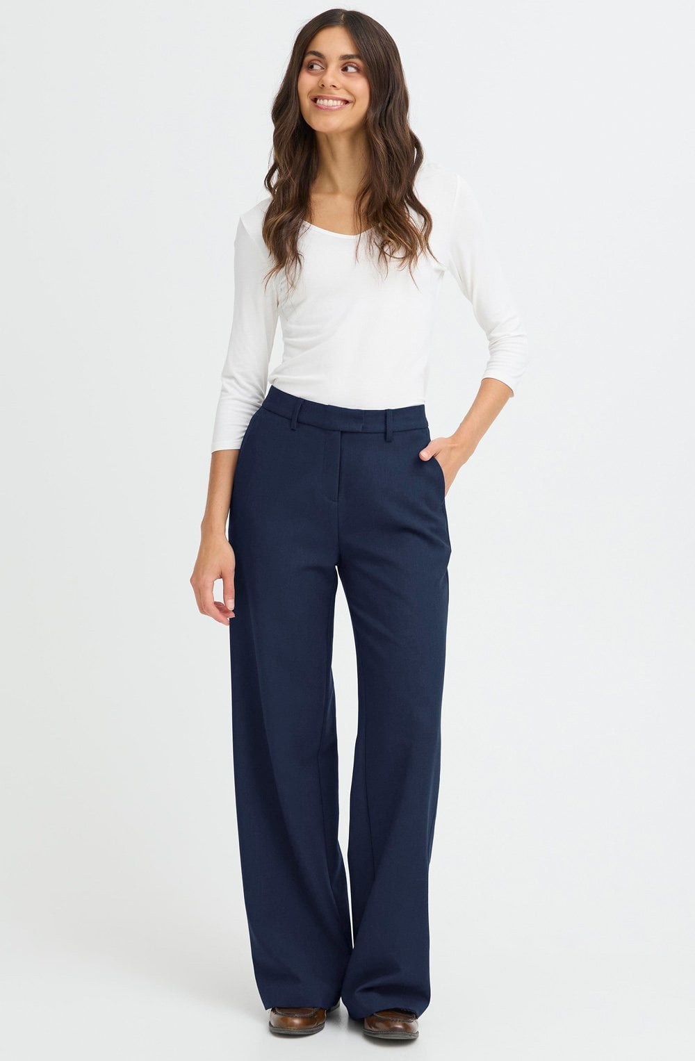 Navy Blazer Abigail Wide Leg Trousers