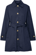 Navy Blazer Belted Mac