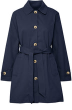 Navy Blazer Belted Mac