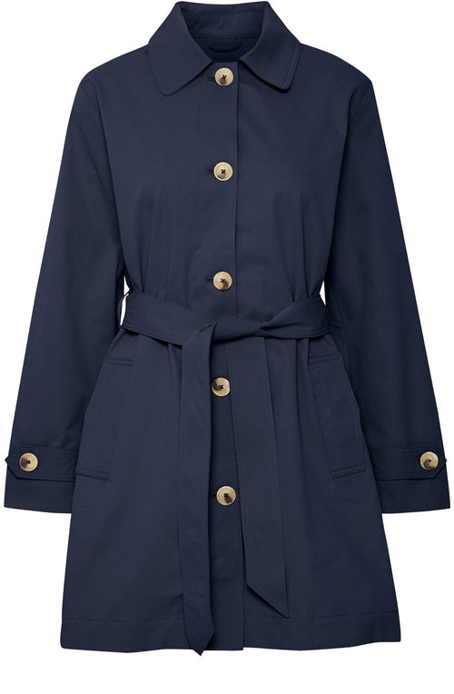 Navy Blazer Belted Mac