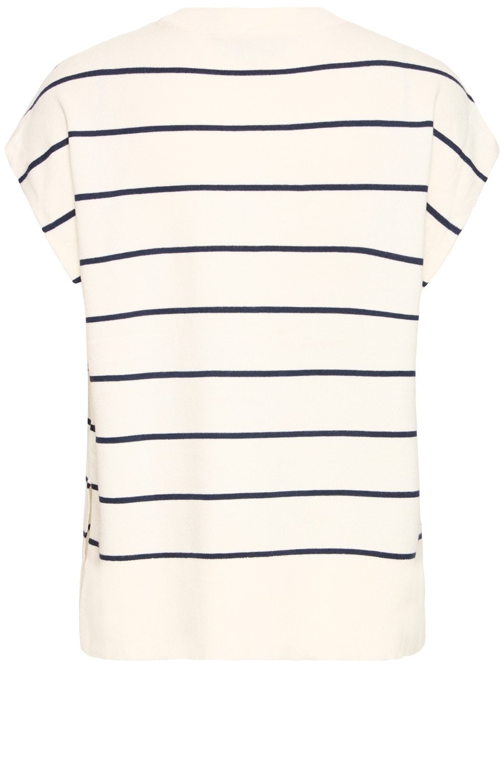 Navy Blazer Mary Capped Sleeve Knitted Top