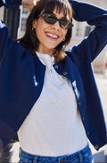 Navy Blazer Minimalist Cardigan