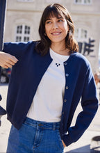 Navy Blazer Minimalist Cardigan