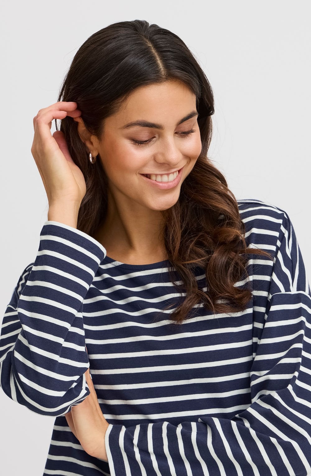 Navy Blazer Striped Top