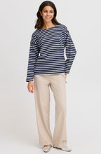 Navy Blazer Striped Top