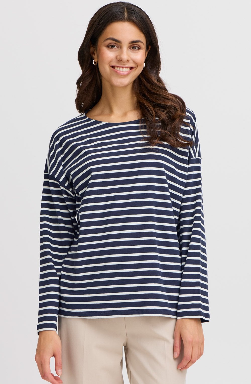 Navy Blazer Striped Top