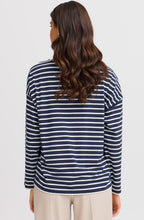 Navy Blazer Striped Top