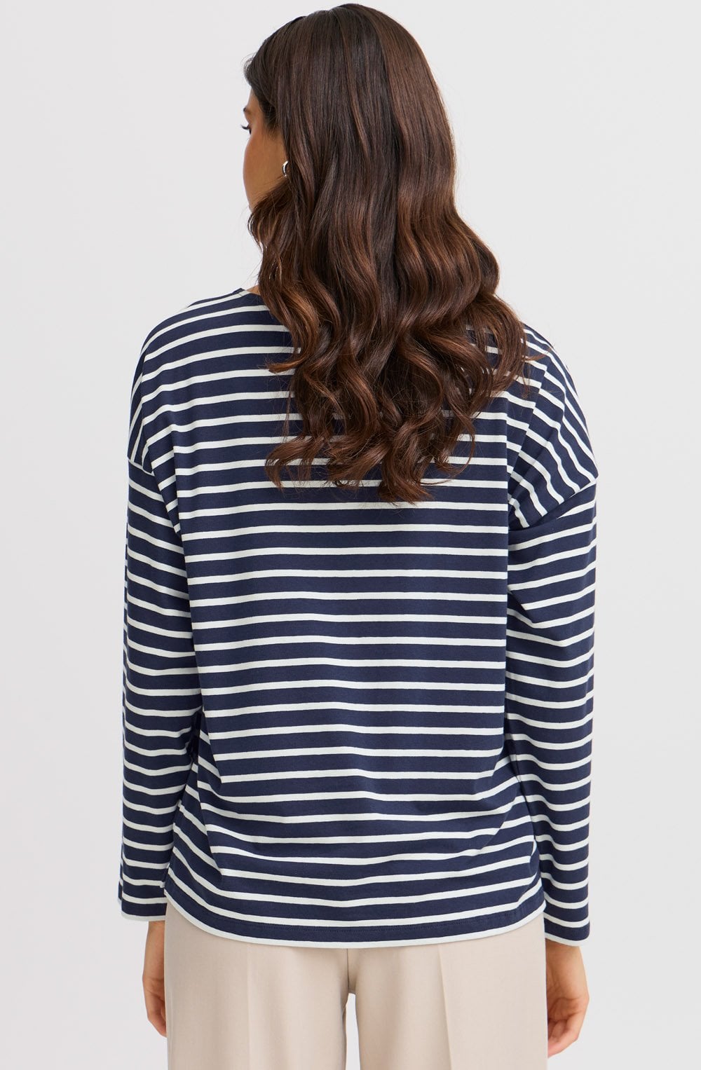 Navy Blazer Striped Top