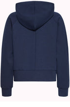 Navy Blazer Textured Jersey Priya Hooded Top