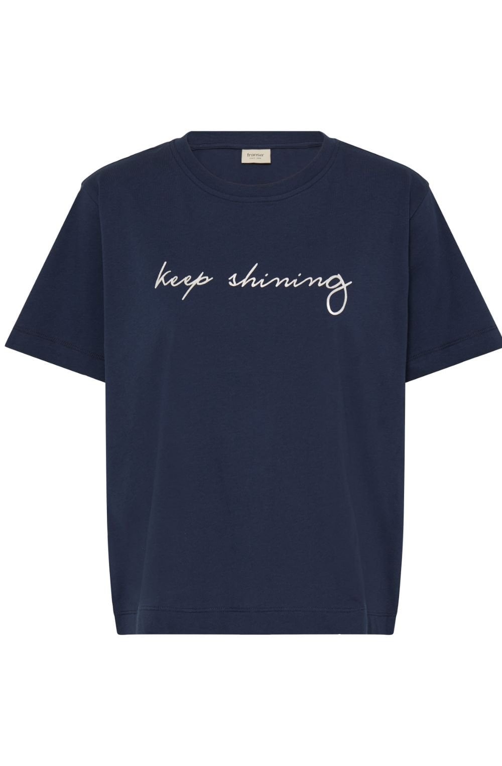 Navy Keep Shining Motif T Shirt