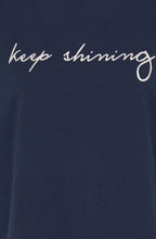 Navy Keep Shining Motif T Shirt