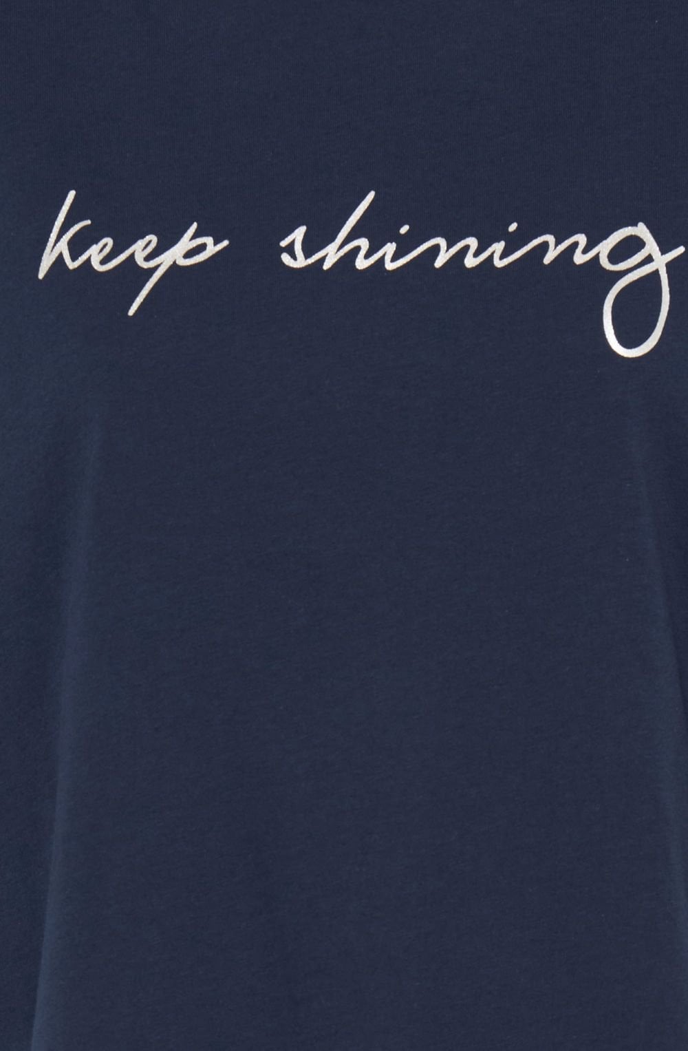 Navy Keep Shining Motif T Shirt
