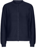 Navy Knitted Button Up Cardigan