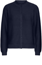 Navy Knitted Button Up Cardigan