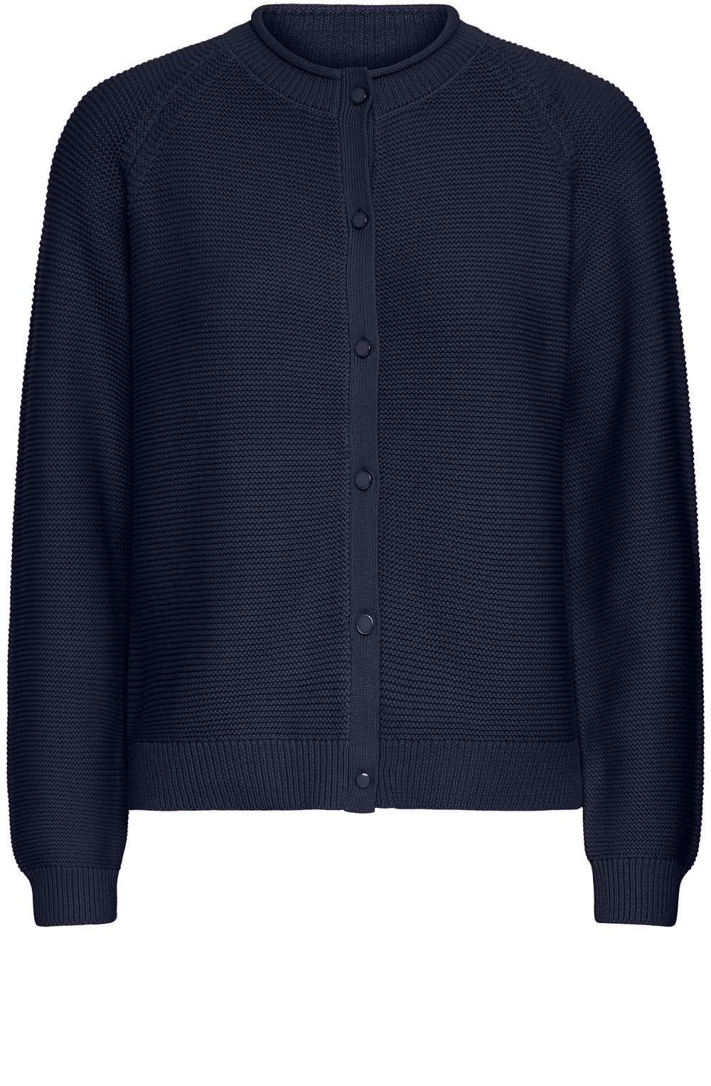Navy Knitted Button Up Cardigan