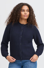 Navy Knitted Button Up Cardigan