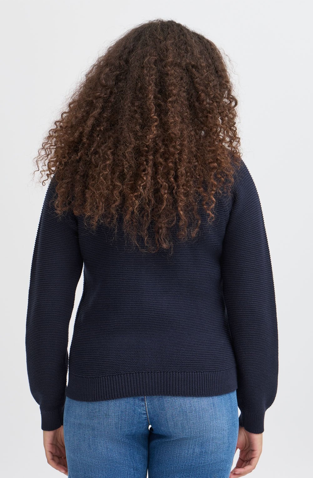 Navy Knitted Button Up Cardigan