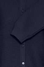 Navy Knitted Button Up Cardigan