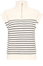 Navy Striped Quarter Zip Slip Over