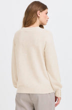 Oatmeal Lace Overlay Round Neck Jumper