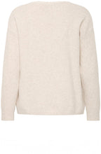 Oatmeal Lace Trim V Neck Jumper