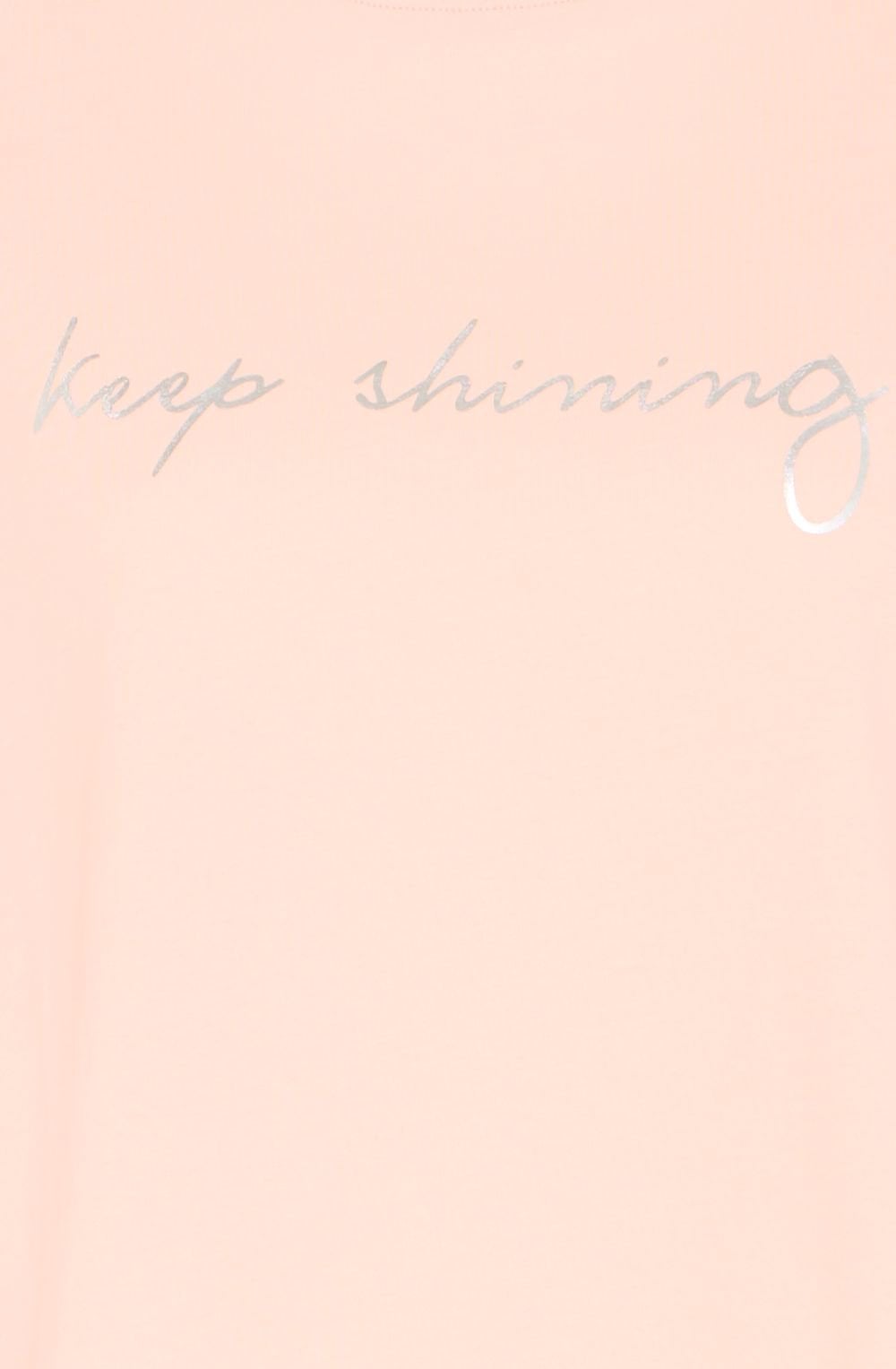 Pink Keep Shining Motif T Shirt