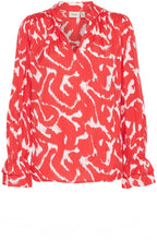 Poinsettia Abstract Print Silky Blouse
