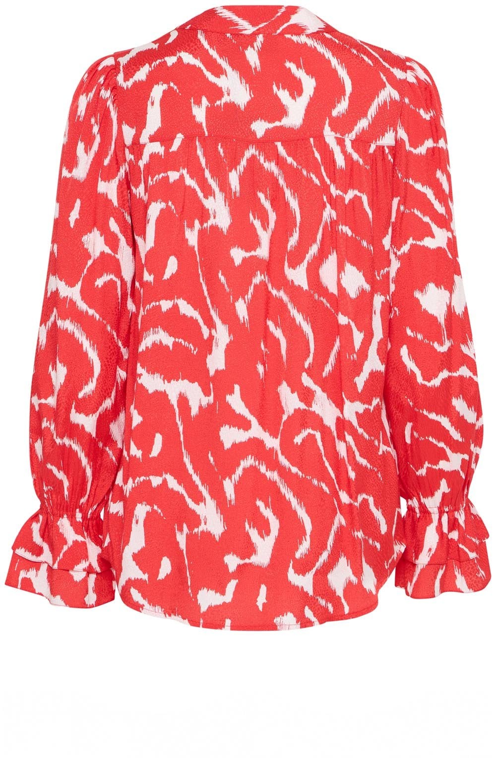 Poinsettia Abstract Print Silky Blouse