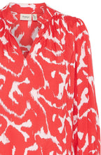 Poinsettia Abstract Print Silky Blouse