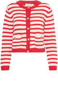 Poinsettia Relaxed Striped Cardigan