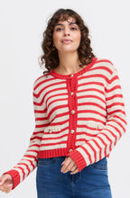 Poinsettia Relaxed Striped Cardigan