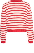 Poinsettia Relaxed Striped Cardigan
