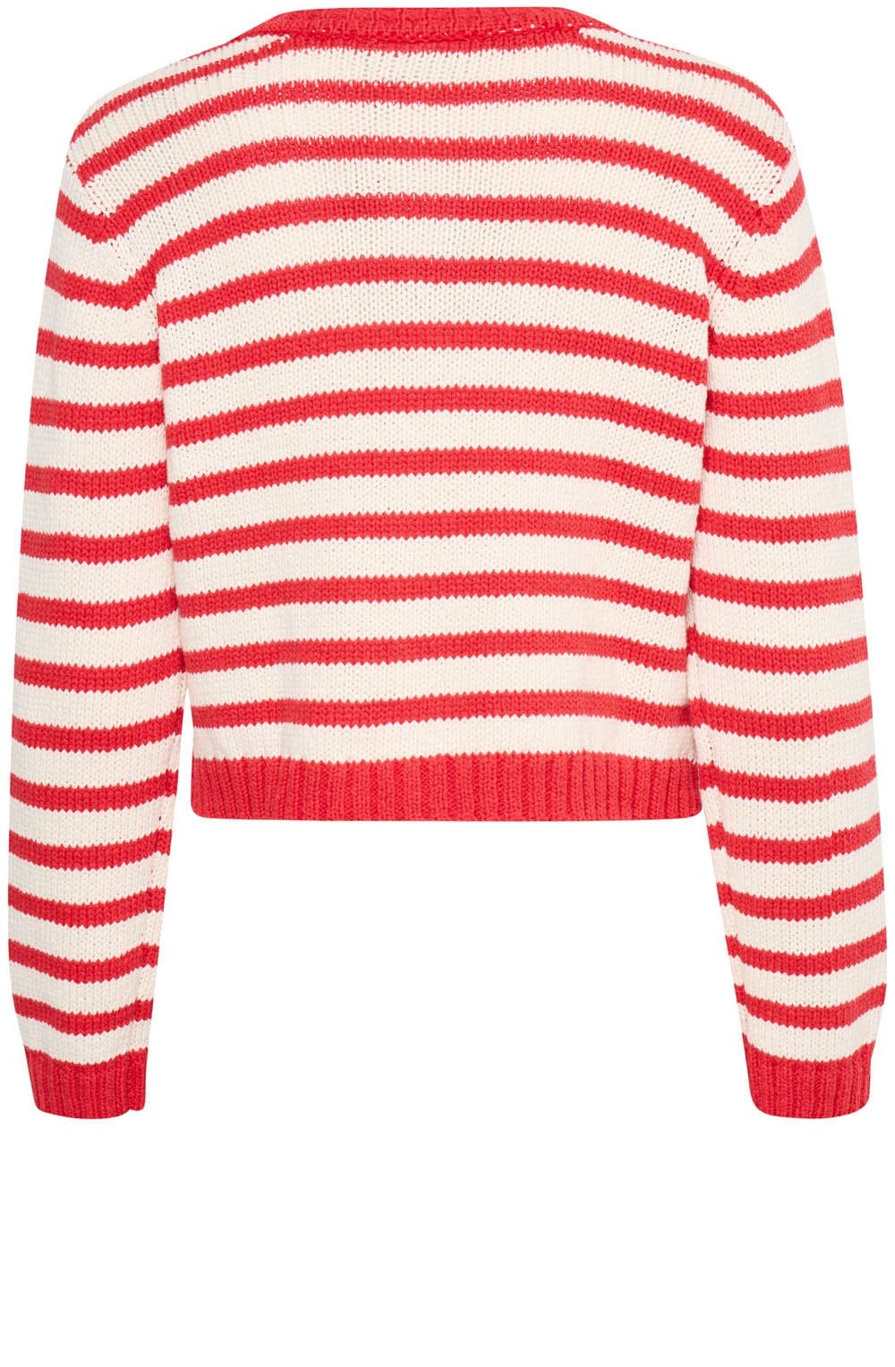 Poinsettia Relaxed Striped Cardigan