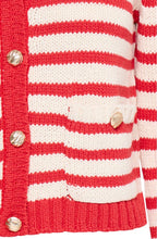 Poinsettia Relaxed Striped Cardigan