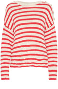 Poinsettia Relaxed Striped Pullover