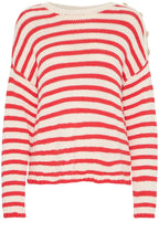Poinsettia Relaxed Striped Pullover