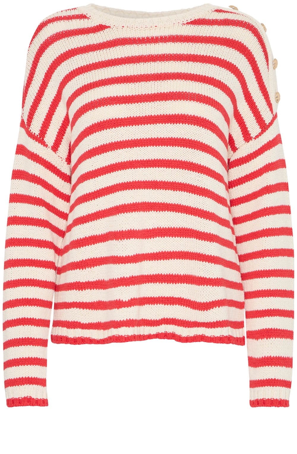 Poinsettia Relaxed Striped Pullover