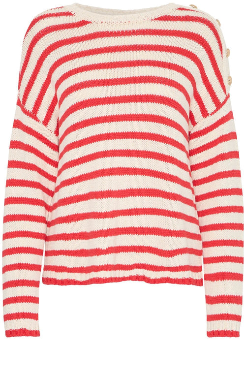 Poinsettia Relaxed Striped Pullover