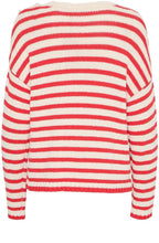 Poinsettia Relaxed Striped Pullover