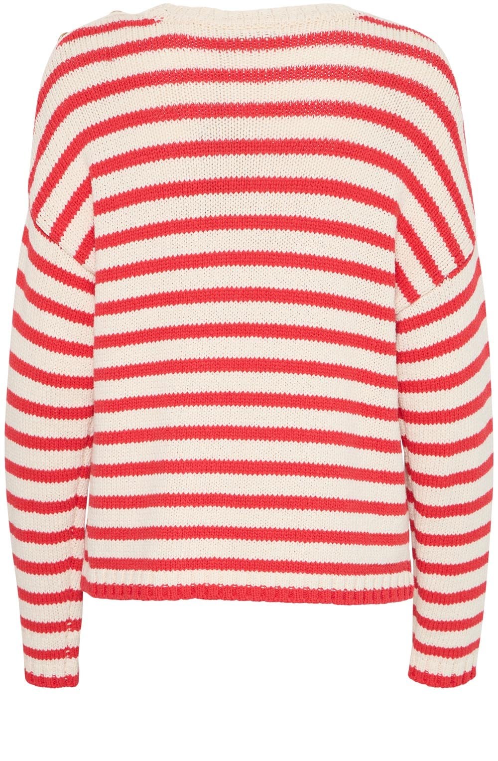 Poinsettia Relaxed Striped Pullover