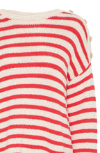 Poinsettia Relaxed Striped Pullover
