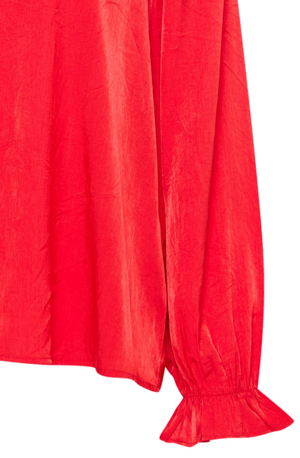 Poinsettia Satin Touch Ruffled Blouse
