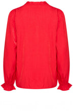 Poinsettia Satin Touch Ruffled Blouse
