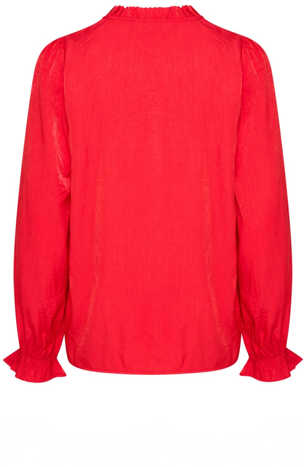 Poinsettia Satin Touch Ruffled Blouse