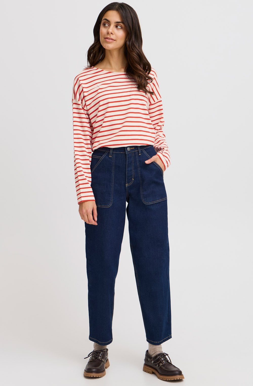 Poinsettia Striped Top