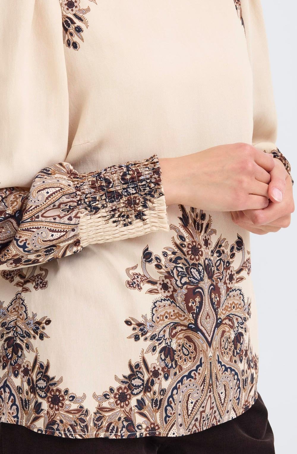 Pumicestone Beige Paisley Blouse